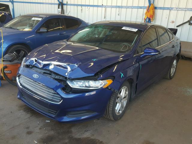 1FA6P0H74G5109779 - 2016 FORD FUSION SE BLUE photo 2