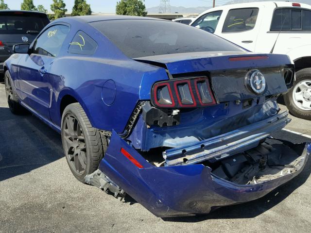 1ZVBP8AM2E5316804 - 2014 FORD MUSTANG BLUE photo 3