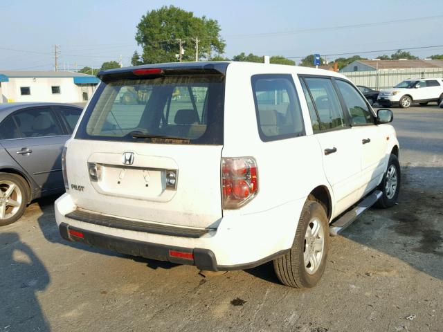 5FNYF28107B004152 - 2007 HONDA PILOT LX WHITE photo 4