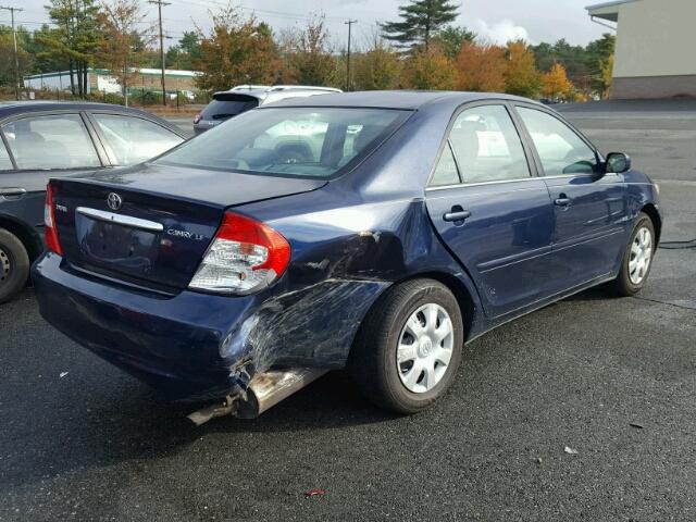 4T1BE32K44U311130 - 2004 TOYOTA CAMRY LE BLUE photo 4