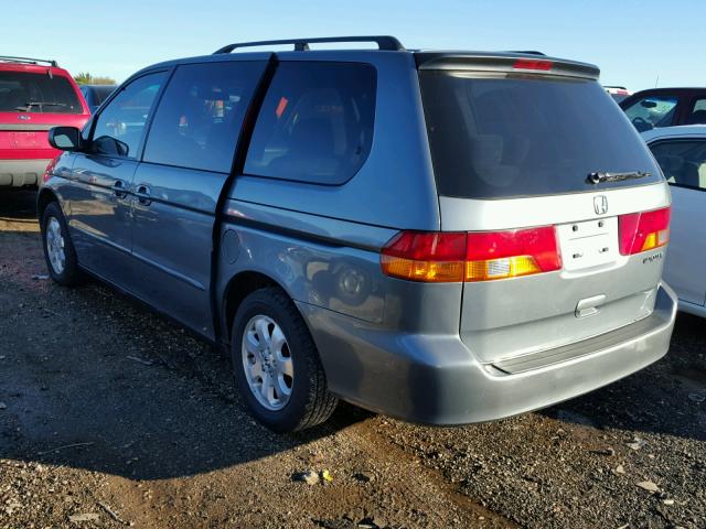 5FNRL18602B012215 - 2002 HONDA ODYSSEY BLUE photo 3