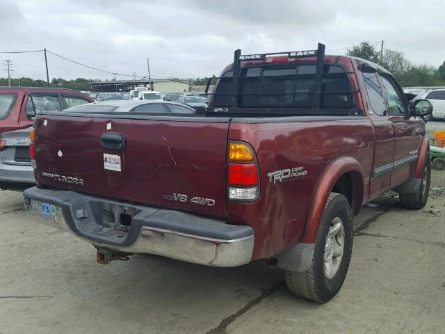 5TBBT44103S433998 - 2003 TOYOTA TUNDRA ACC RED photo 4