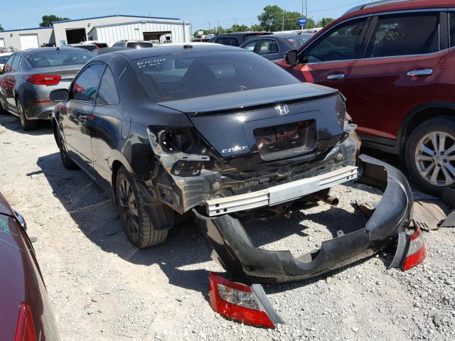 2HGFG12969H513965 - 2009 HONDA CIVIC EXL BLACK photo 3