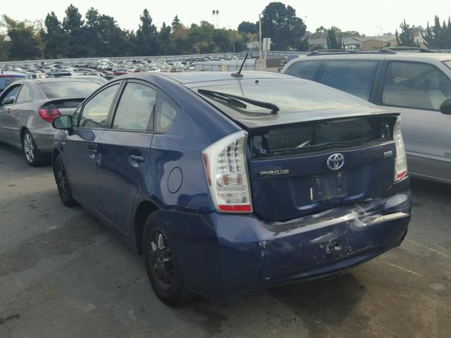 JTDKN3DU0A0175097 - 2010 TOYOTA PRIUS BLUE photo 3