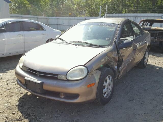 1B3ES46C61D217265 - 2001 DODGE NEON BROWN photo 2