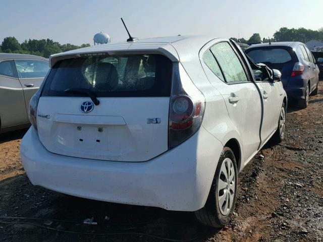 JTDKDTB31C1002375 - 2012 TOYOTA PRIUS C WHITE photo 4