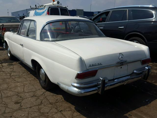 11102112031437 - 1963 MERCEDES-BENZ 220 SE WHITE photo 3