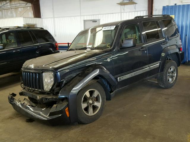 1J8GN28K68W244173 - 2008 JEEP LIBERTY SP BLUE photo 2