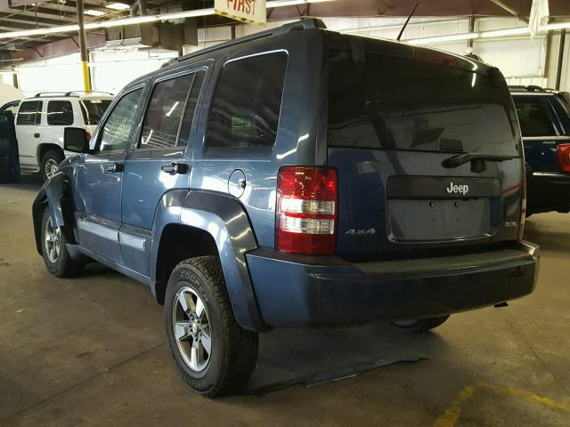 1J8GN28K68W244173 - 2008 JEEP LIBERTY SP BLUE photo 3