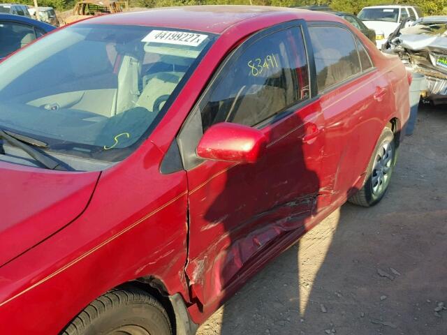 2T1BU4EE5BC728317 - 2011 TOYOTA COROLLA BA RED photo 10