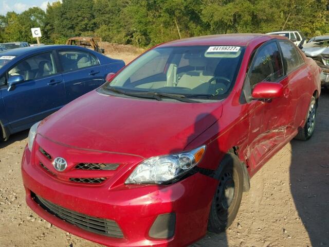 2T1BU4EE5BC728317 - 2011 TOYOTA COROLLA BA RED photo 2