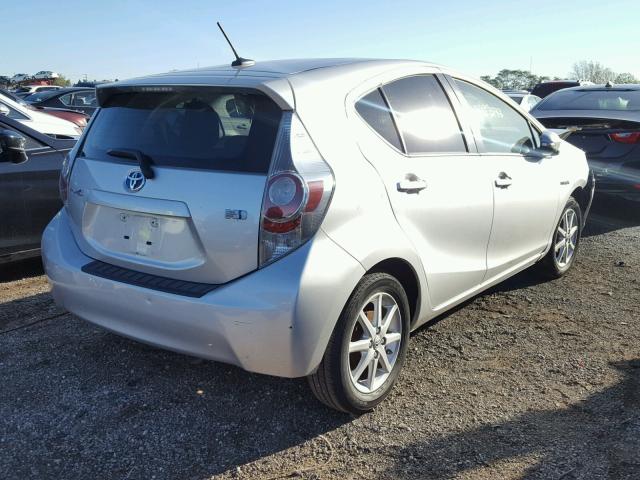 JTDKDTB37C1005636 - 2012 TOYOTA PRIUS C SILVER photo 4