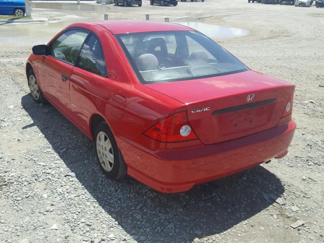 1HGEM22195L041780 - 2005 HONDA CIVIC DX V RED photo 3