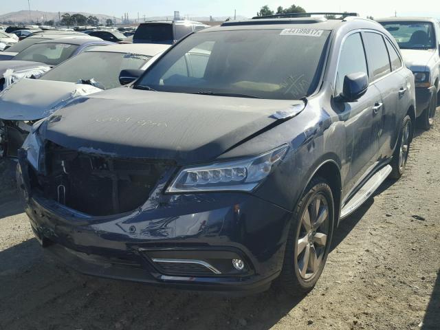 5FRYD3H85EB012526 - 2014 ACURA MDX ADVANC BLUE photo 2