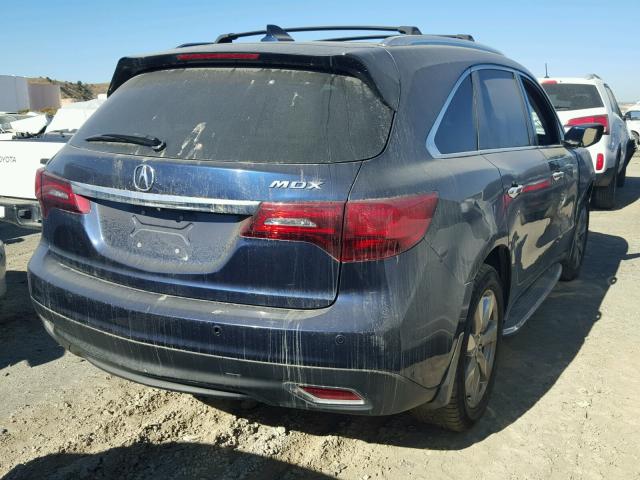 5FRYD3H85EB012526 - 2014 ACURA MDX ADVANC BLUE photo 4