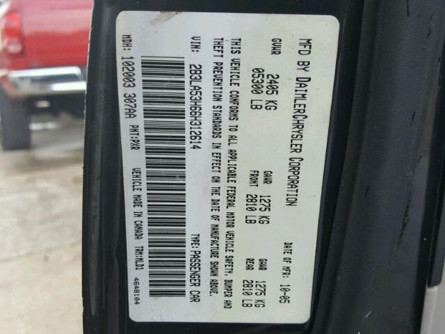 2B3LA53H66H312614 - 2006 DODGE CHARGER R/ BLACK photo 10