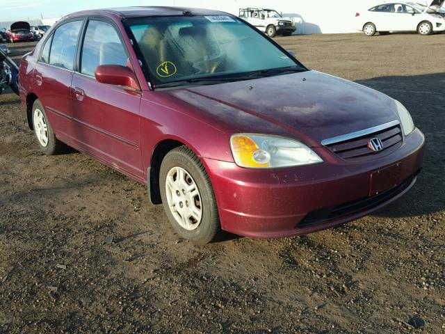 2HGES16532H514837 - 2002 HONDA CIVIC LX MAROON photo 1