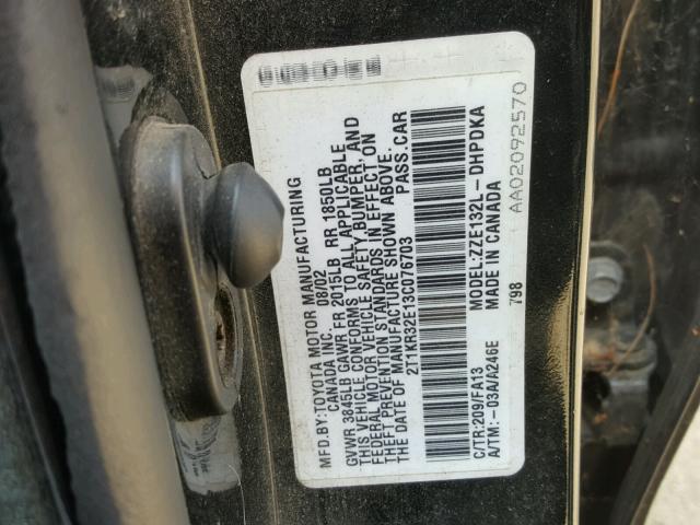 2T1KR32E13C076703 - 2003 TOYOTA MATRIX 黑色 照片 10
