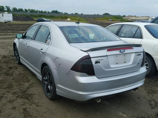 3FAHP0KC1AR399496 - 2010 FORD FUSION SPO SILVER photo 3