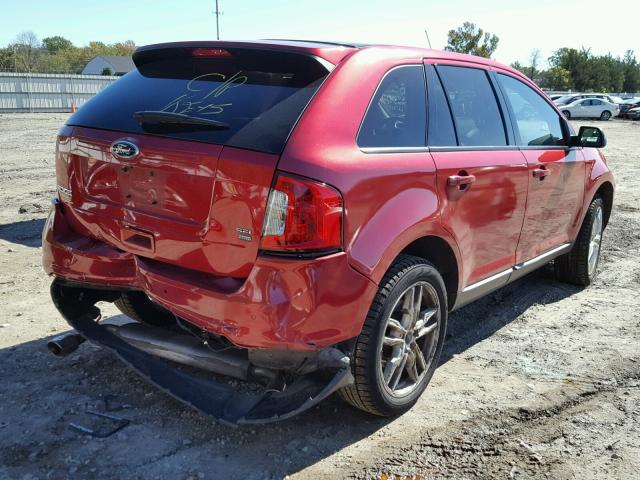 2FMDK4JC0CBA85884 - 2012 FORD EDGE SEL RED photo 4