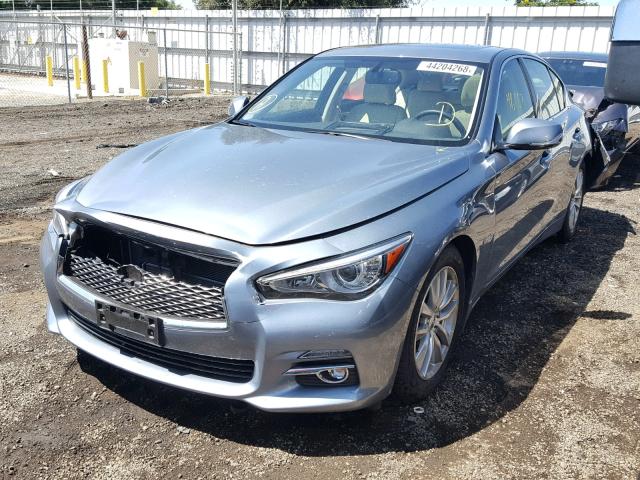 JN1AV7AP4EM691076 - 2014 INFINITI Q50 HYBRID GRAY photo 2