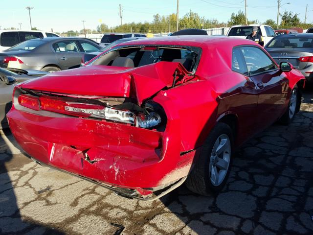 2C3CDYAG9DH632612 - 2013 DODGE CHALLENGER RED photo 4