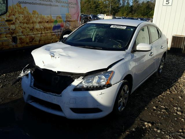 3N1AB7AP7FL666838 - 2015 NISSAN SENTRA S WHITE photo 2