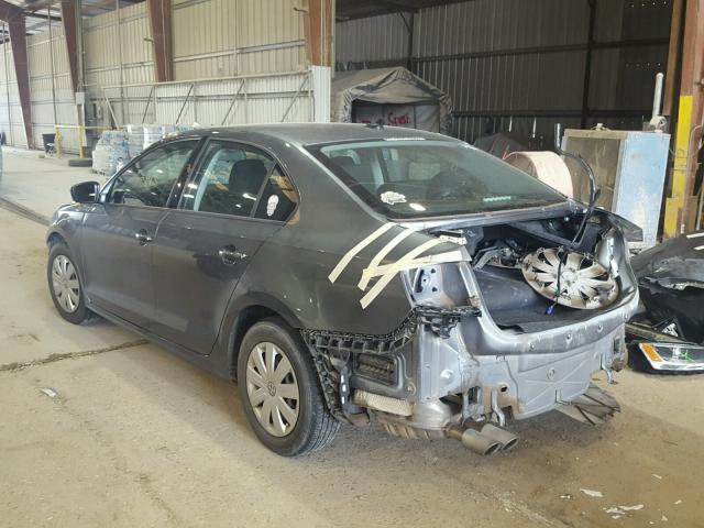 3VW2K7AJ0FM273171 - 2015 VOLKSWAGEN JETTA BASE GRAY photo 3