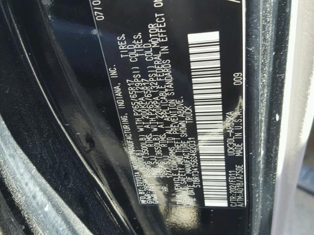 5TBRT34156S482031 - 2006 TOYOTA TUNDRA BLACK photo 10