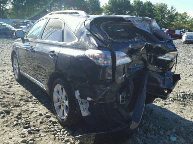 2T2BK1BA9AC044354 - 2010 LEXUS RX 350 BLACK photo 3