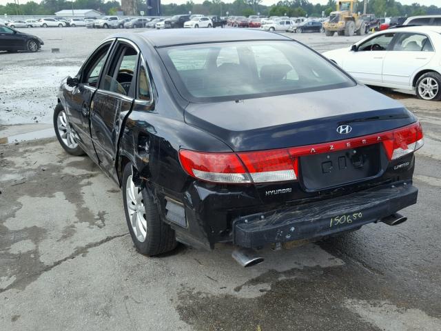 KMHFC46F07A155393 - 2007 HYUNDAI AZERA SE BLACK photo 3