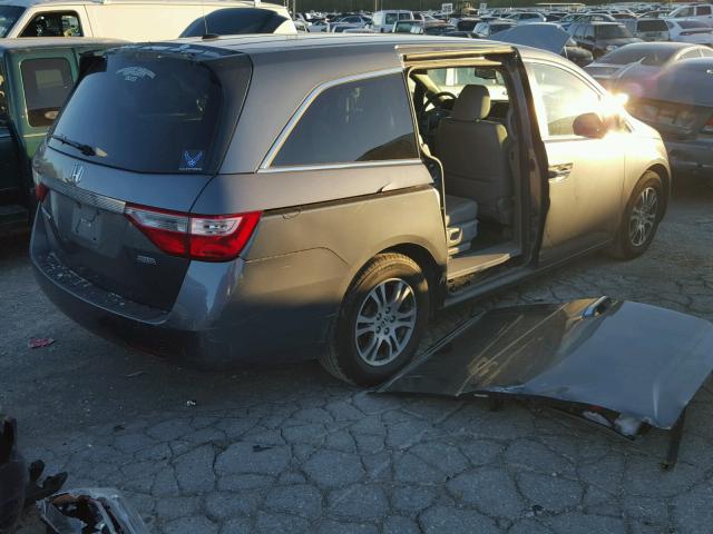 5FNRL5H66DB063891 - 2013 HONDA ODYSSEY EX GRAY photo 4