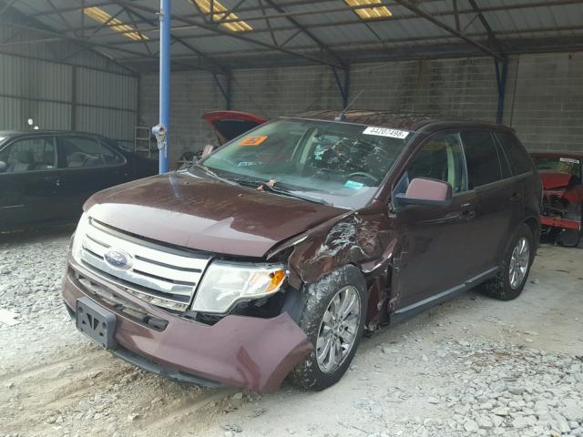 2FMDK3KC2ABB01721 - 2010 FORD EDGE LIMIT MAROON photo 2