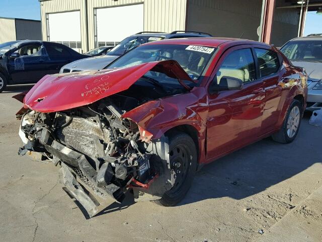 1C3CDZAG7DN748436 - 2013 DODGE AVENGER SE RED photo 2