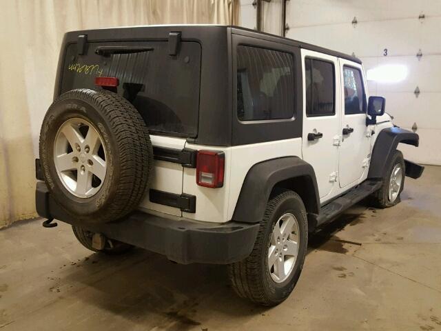 1C4BJWDG0EL263790 - 2014 JEEP WRANGLER U WHITE photo 4