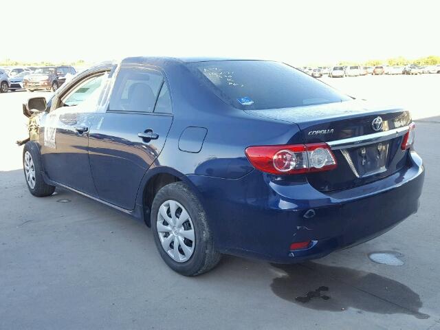 5YFBU4EE0DP207346 - 2013 TOYOTA COROLLA BA BLUE photo 3