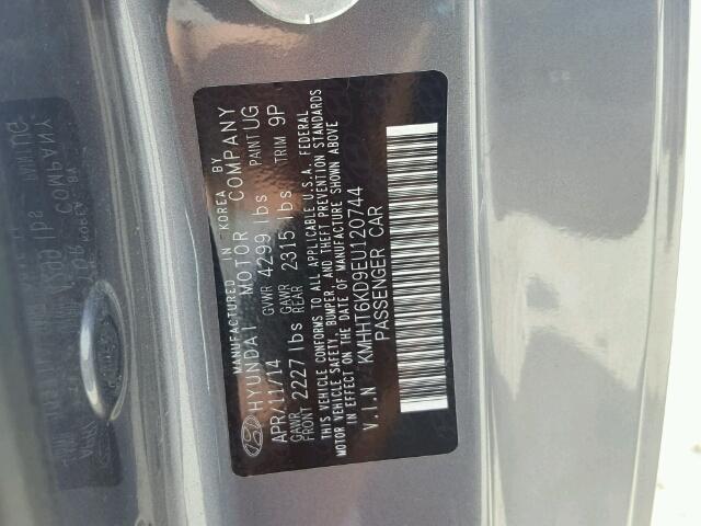 KMHHT6KD9EU120744 - 2014 HYUNDAI GENESIS CO CHARCOAL photo 10