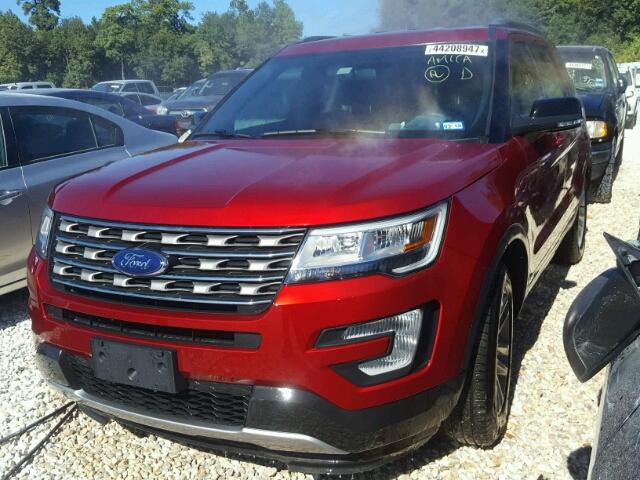 1FM5K7D88HGC46737 - 2017 FORD EXPLORER X RED photo 2