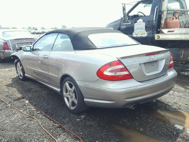 WDBTK75G45T040852 - 2005 MERCEDES-BENZ CLK 500 SILVER photo 3