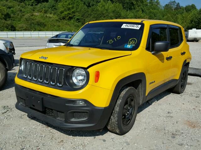 ZACCJAAHXHPF09460 - 2017 JEEP RENEGADE S YELLOW photo 2