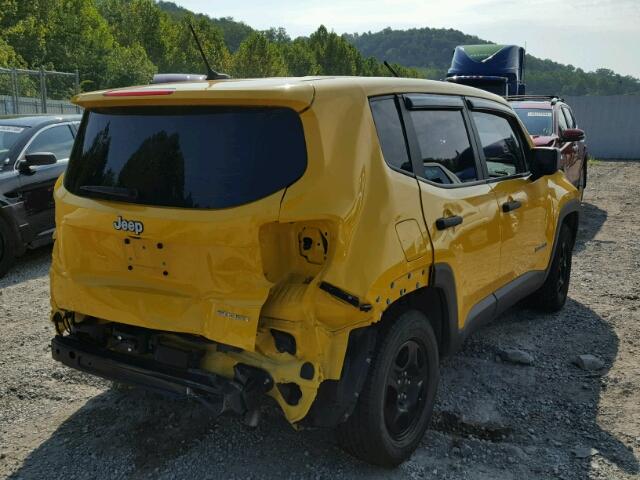 ZACCJAAHXHPF09460 - 2017 JEEP RENEGADE S 黄色 照片 4