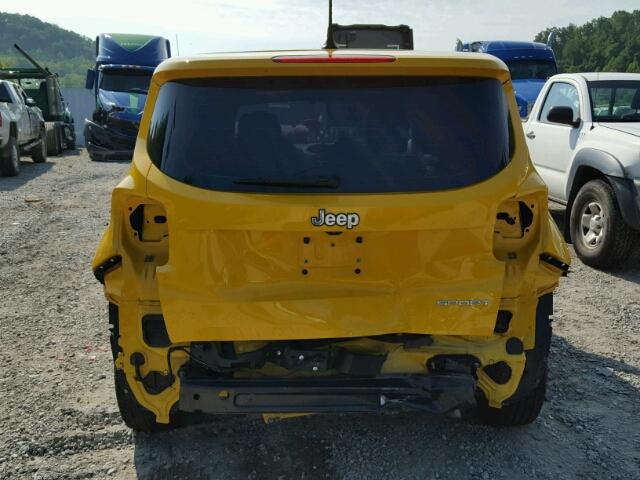 ZACCJAAHXHPF09460 - 2017 JEEP RENEGADE S YELLOW photo 9