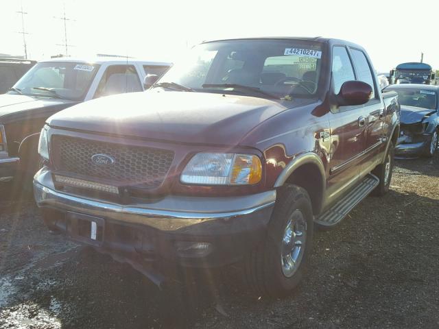 1FTRW08L63KA35719 - 2003 FORD F150 BURGUNDY photo 2