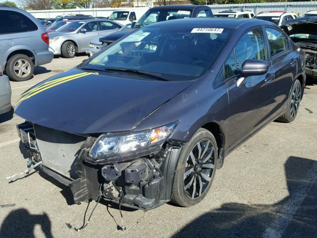 19XFB2F95FE048213 - 2015 HONDA CIVIC EXL GRAY photo 2