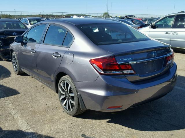 19XFB2F95FE048213 - 2015 HONDA CIVIC EXL GRAY photo 3