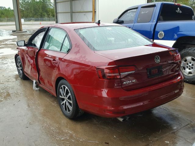 3VWB67AJ8GM338693 - 2016 VOLKSWAGEN JETTA SE RED photo 3