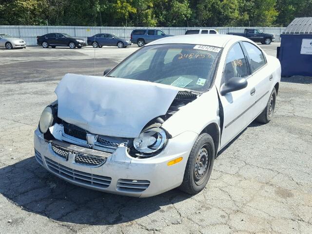 1B3ES26C55D248453 - 2005 DODGE NEON BASE SILVER photo 2