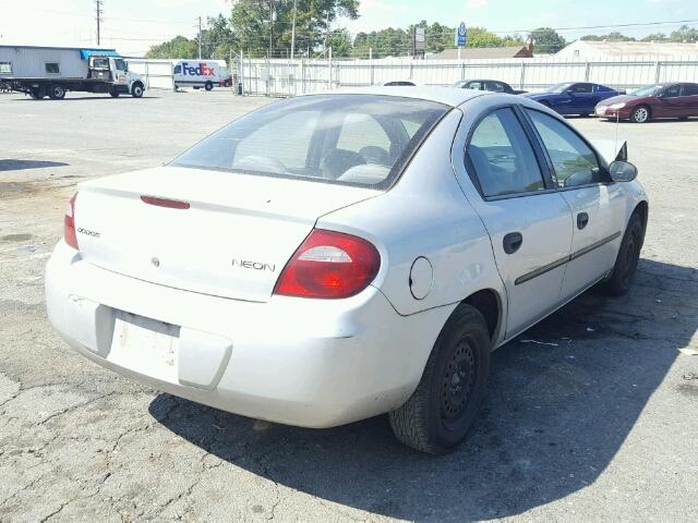 1B3ES26C55D248453 - 2005 DODGE NEON BASE SILVER photo 4