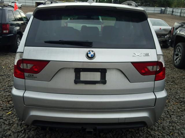 WBXPA93496WD32402 - 2006 BMW X3 3.0I SILVER photo 9