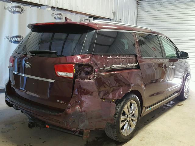 KNDME5C13H6334083 - 2017 KIA SEDONA MAROON photo 4